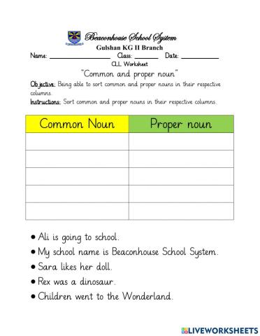 Common and proper noun
