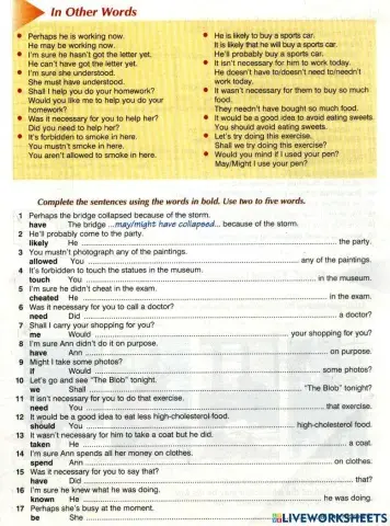 Modals in other words