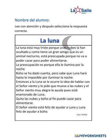 Lectura de comprensión