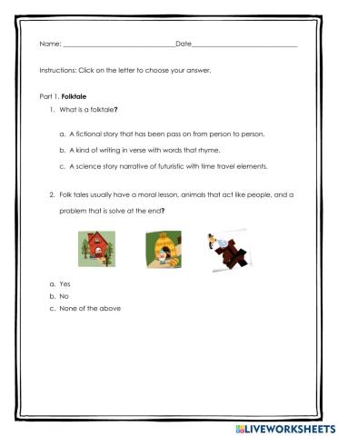 Folktale - Character Traits