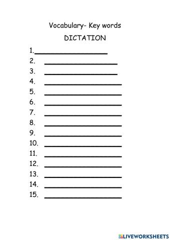 Vocabulary Dictation