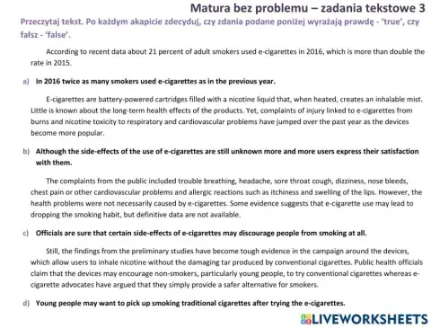 Matura - zadanie tekstowe 3