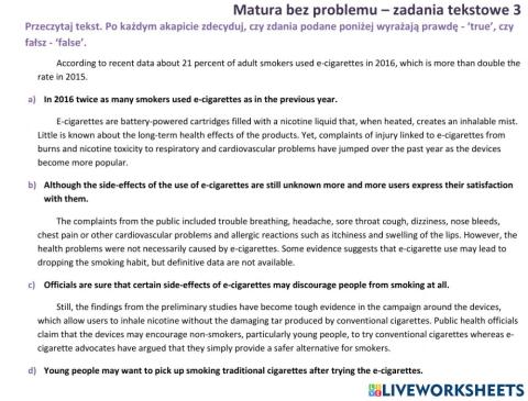 Matura - zadanie tekstowe 3