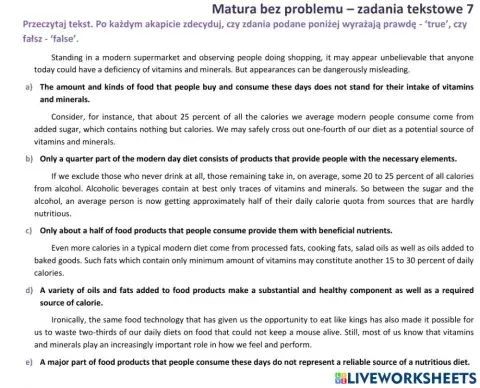 Matura - zadanie tekstowe 7