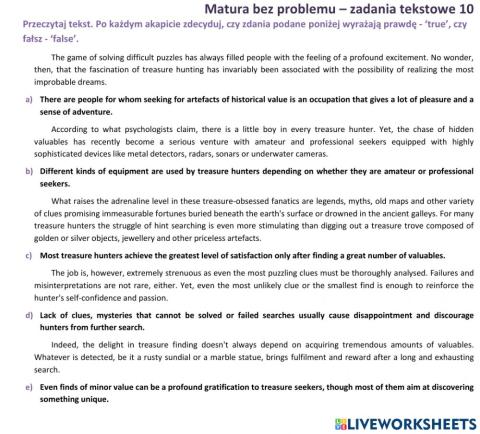 Matura - zadanie tekstowe 10