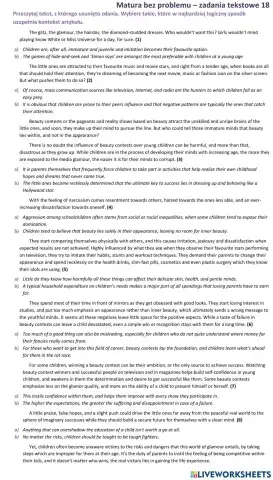 Matura - zadanie tekstowe (brakujące zdania) 8