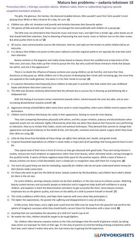 Matura - zadanie tekstowe (brakujące zdania) 8