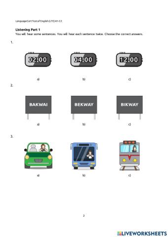 LTE PP2 Listening 1-3