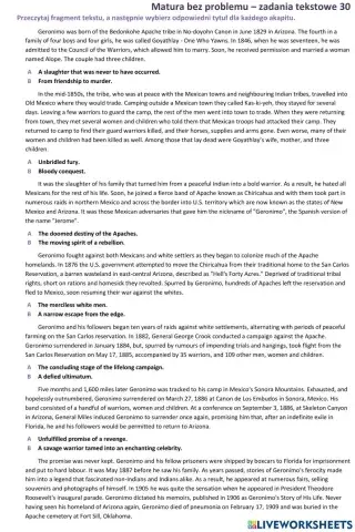 Matura - zadanie tekstowe (tytuły) 5