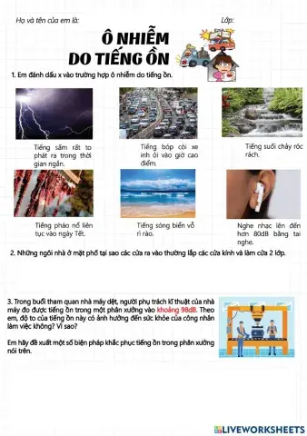 Chủ đề Ô NHIỄM DO TIẾNG ỒN