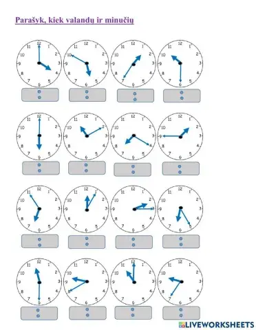 Laikrodis, valandos, minutės