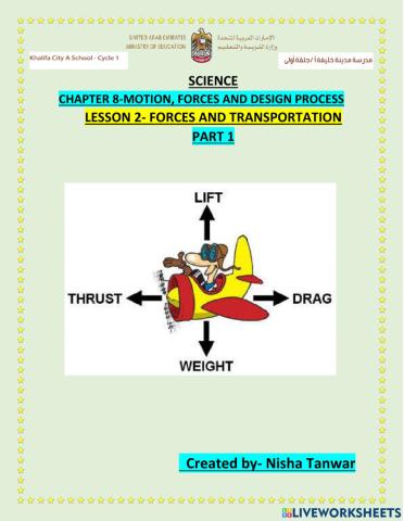 Chapter 8 lesson 2 FORCES AND TRANSPORTATIONPART 1