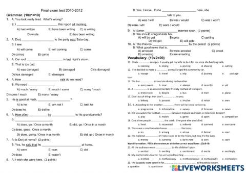 Final test 2010-2012
