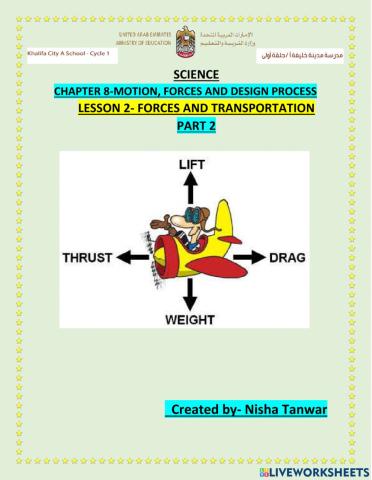 Chapter 8 lesson 2 FORCES AND TRANSPORTATION PART 2