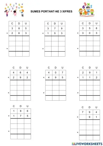 Sumes 3 xifres portant