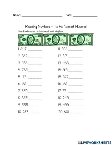 Rounding to the Nearest 100
