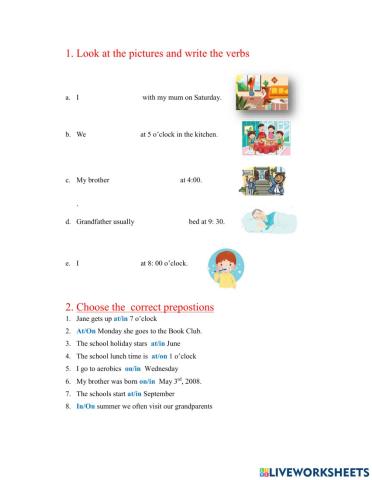 Worksheet for the 7th grade