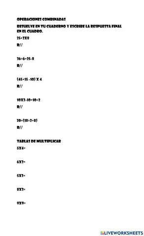 Operaciones combinadas