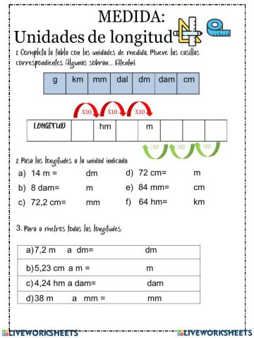 Reducciones de medidas de longitud