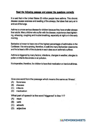 Asthma- Comprehension