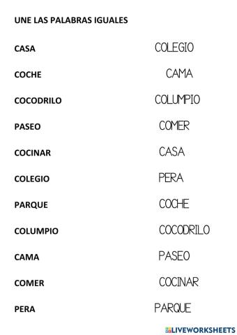 Une palabras iguales con distinta fuente de lerta