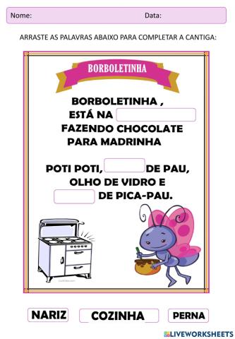 Complete a cantiga