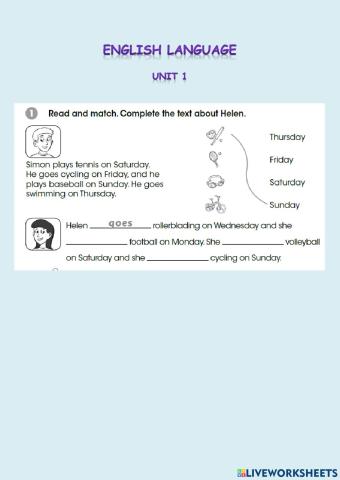 English practice - sports