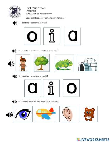 Evaluación preescritura