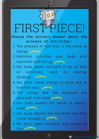 The process of nutrition