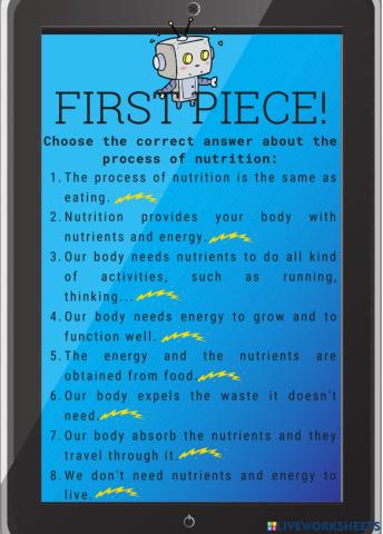 The process of nutrition