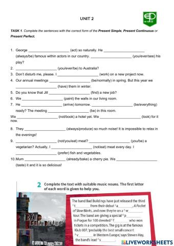 Verbs and vocabulary