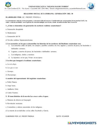 Generación del 30 realismo social ecutoriano