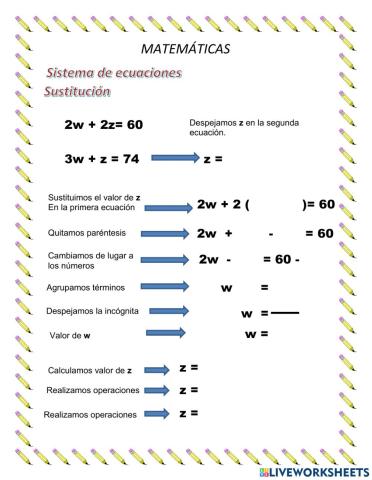 Sistema de ecuaciones por sustitución