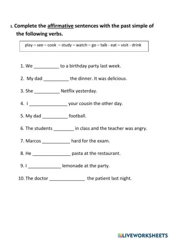 Past simple affirmative