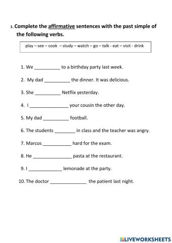 Past simple affirmative