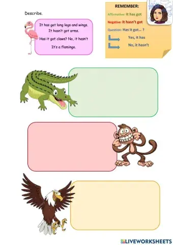 Wild animals descriptions