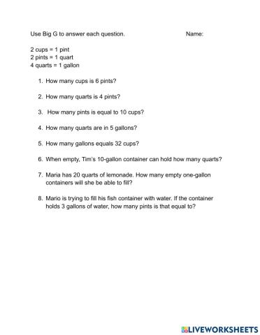 Liquid Volume - U. S Customary