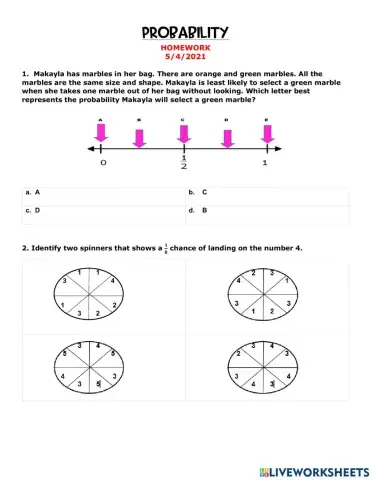 Probability Homework SOL REVIEW