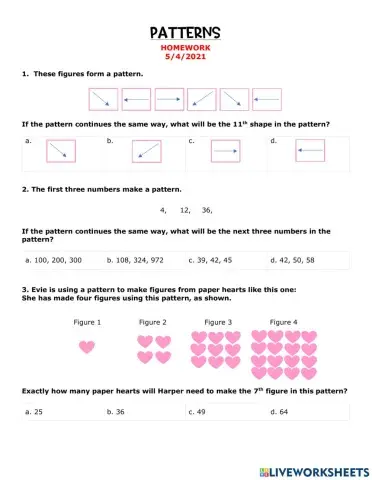 Patterns Homework SOL REVIEW