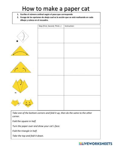 How to make a paper cat