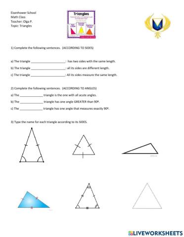 Triangles sides and angles