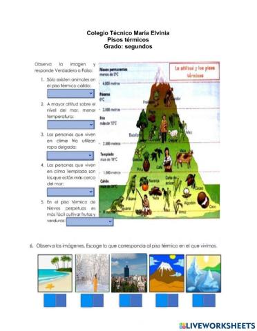 El clima y pisos térmicos