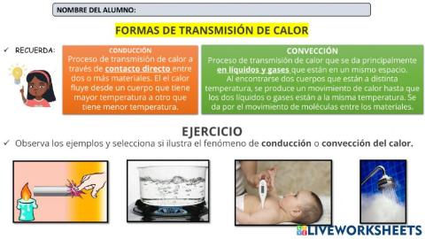 Formas de transmisión de calor: convección y conducción