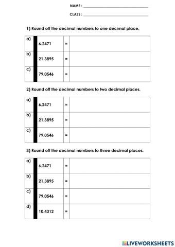 Round off decimals