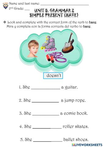 2nd G. Unit 8. Grammar 2. Practice activity