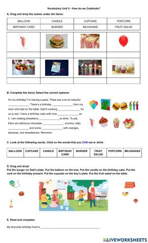 Vocabulary: How do we Celebrate?