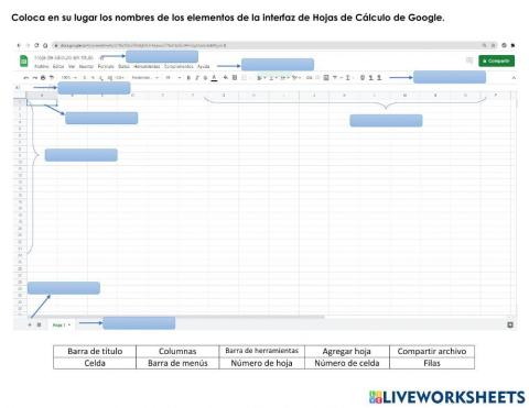 Hoja de calculo de Google