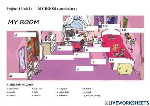 Project 1 Unit 5: MY ROOM (vocabulary)