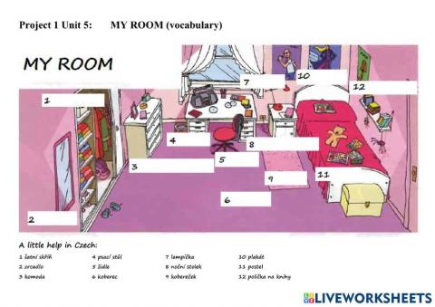 Project 1 Unit 5: MY ROOM (vocabulary)