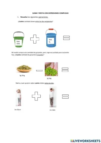 SUMA Y RESTA CON EXPRESIONES COMPLEJAS